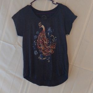 Lucky Brand peacock tee, size L